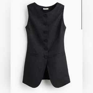 H&M Black LINEN SUIT WAISTCOAT Size Large